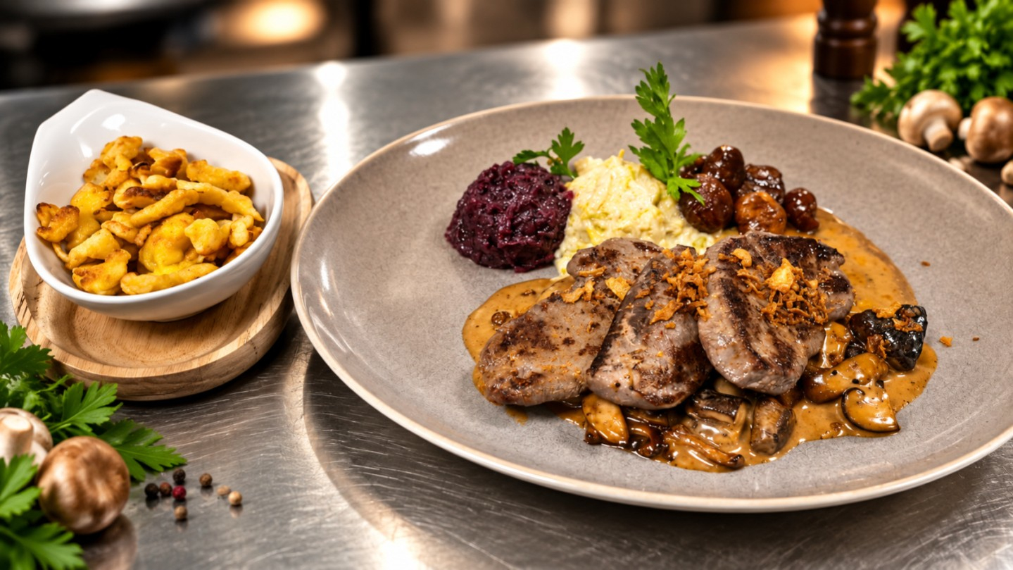 Herbstzeit ist Genusszeit! 🍂 Heute verwöhnen wir Sie mit Wild, frischem Fisch und den schönsten Herbstaromen.🍽 Tagesmenüs (inkl. Suppe oder Salat)🥩 Fleisch: Wildschweinbratwurst an Zwiebelsauce mit Kartoffelstampf und Rahmwirsing — CHF 29.00🐟 Fisch: Seehecht mit Spinat-Ricotta-Ravioli an Rahmsauce — CHF 27.00🌱 Vegetarisch: Kürbisrisotto mit Kichererbsenchips und Pesto — CHF 25.00🍃 Saisonale EmpfehlungenNüsslisalat mit Speck, Ei und Croutons — CHF 17.00Waldpilzsuppe — CHF 18.00Rindsentrecote 200g mit Kräuterbutter und Gemüse — CHF 46.00Wir freuen uns auf Ihren Besuch!Kreuzen Sie Messer & Gabel.Reservation: 062 398 03 33 · kreuz.plus/speisekarte-kreuz/#kreuzegerkingen #mittagstisch #saisonal #genuss #egerkingen