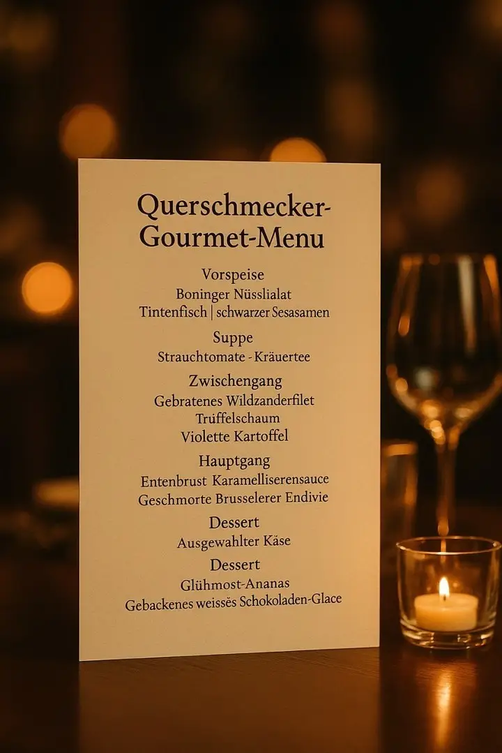 🔥 Gourmet-Momente, die begeistern! Unser neues Menü überrascht mit Geschmackstiefe und saisonaler Raffinesse: ✨ Trüffelschaum auf gebratenem Wildzander ✨ Mohnspätzli zur zartrosa Entenbrust ✨ Kräutertee-Tomatensuppe – leicht & aromatisch ✨ Dessertkunst mit Glühmost-Ananas Perfekt für euren nächsten Genussabend. Jetzt reservieren & überraschen lassen!